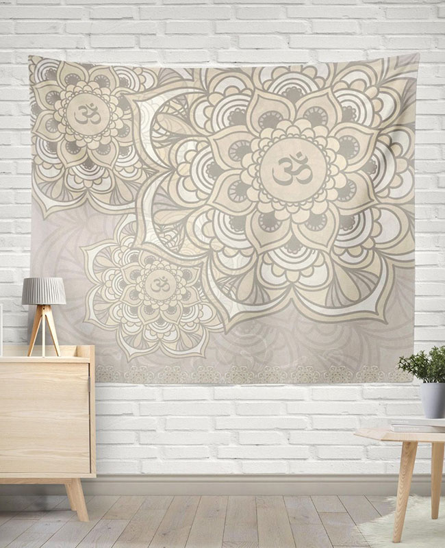 Beige Mandala Tapestry
