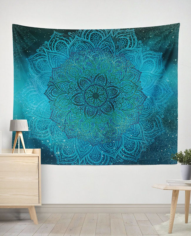 Beige Mandala Wall Tapestry